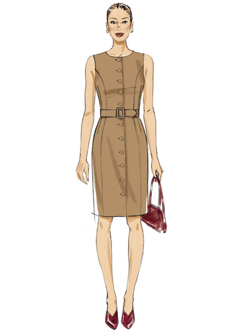 Vogue Patterns V2150 | Vogue Patterns Misses' and Miss Petite Button Front Dress with Princess Seams and Belt