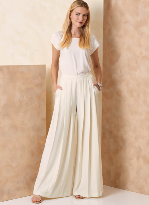 Vogue Patterns V2161 | Vogue Patterns Misses' Pleated High Waist Pants in Two Lengths