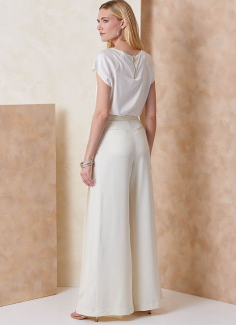 Vogue Patterns V2161 | Vogue Patterns Misses' Pleated High Waist Pants in Two Lengths