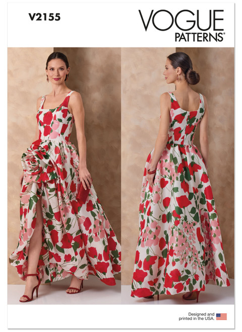 Vogue Patterns V2155 | Vogue Patterns Misses’ High-Low Evening Gown | Front of Envelope