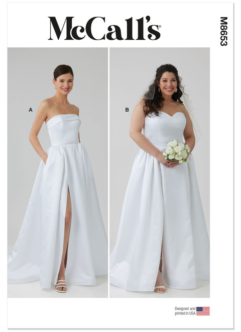McCall's M8653 | Misses' and Women's Strapless Wedding Gown | Front of Envelope