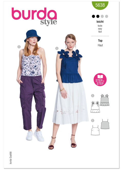 Burda Style BUR5638 | Burda Style Pattern 5638 Misses' Top | Front of Envelope