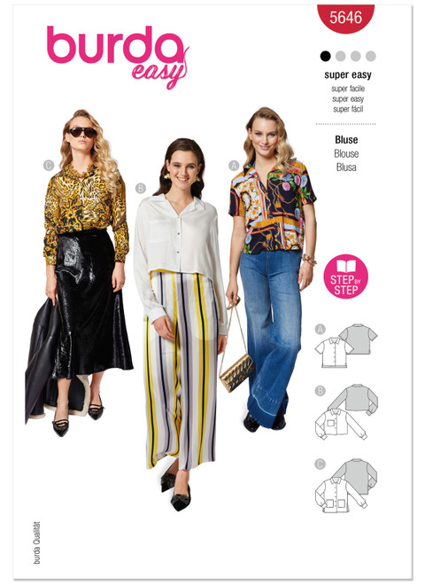 Burda Style BUR5646 | Burda Style Pattern 5646 Misses' Shirts | Front of Envelope