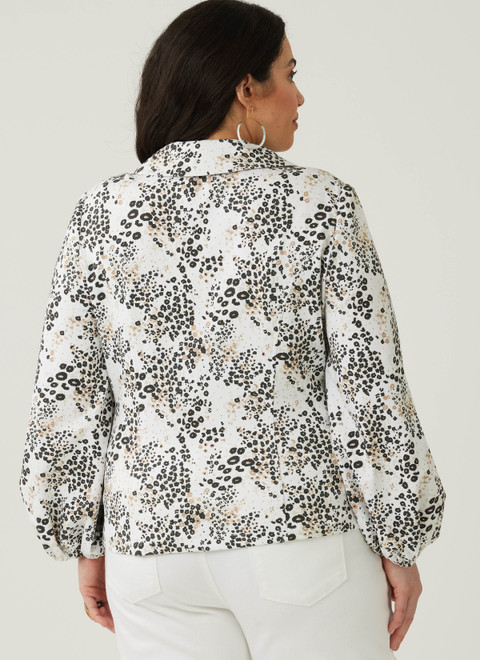 M8657 | Misses' and Women's Peter Pan Collar Knit Top with Sleeve