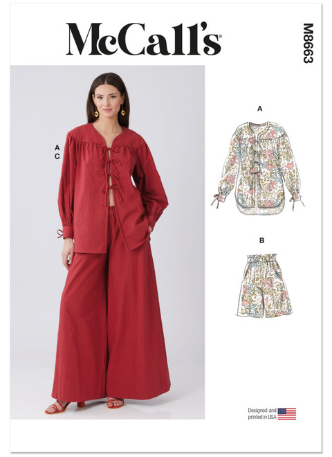 M8663 | Misses' Lounge Top, Shorts and Pants | McCall's