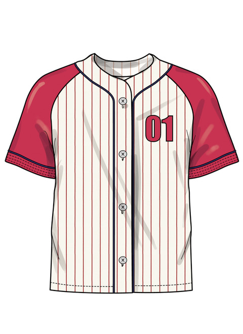 Simplicity S3241 | Simplicity Sewing Pattern Unisex Baseball Top