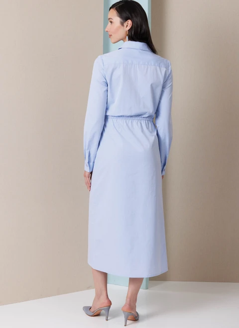 Butterick B7075 | Butterick Sewing Pattern Misses' Wrap Front Shirtdress in Two Lengths