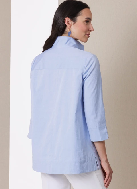 Butterick B7080 | Butterick Sewing Pattern Misses' Stand Collar Blouse with Sleeve Variations