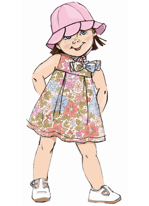 B7086 | Butterick Sewing Pattern Toddlers' Dresses, Panties and