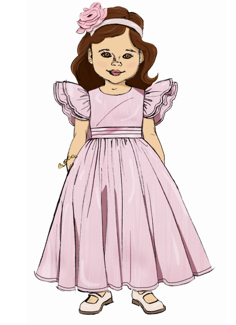 Butterick B7088 | Butterick Sewing Pattern Children's Dress in Two Lengths and Tie Belt