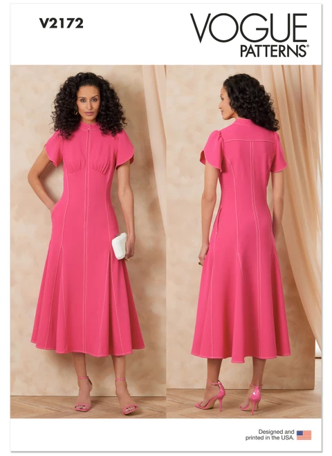 Vogue Patterns V2172 | Vogue Patterns Misses' Dress With Sleeve And Length Variations | Front of Envelope