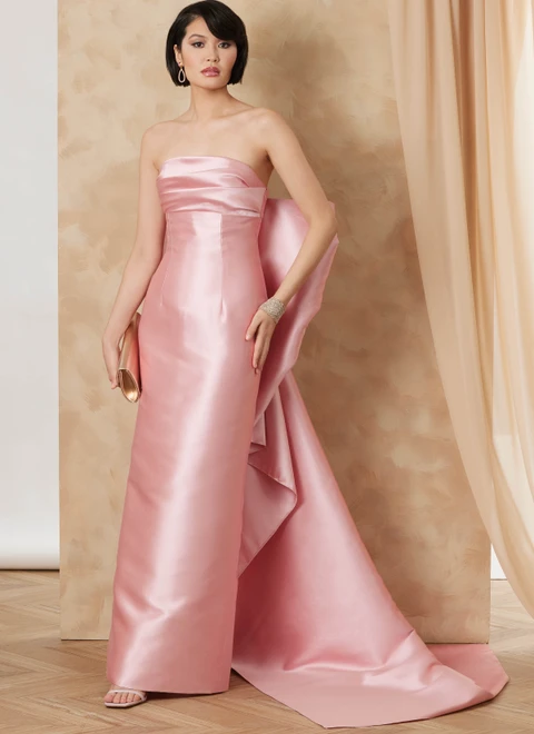 Vogue Patterns V2177 | Vogue Patterns Misses’ Strapless Column Gown With Back Bow