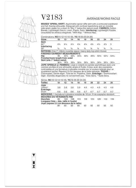 Vogue Patterns V2183 | Vogue Patterns Misses' Spiral Skirt | Back of Envelope