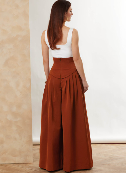V2185 (PDF) | Vogue Patterns Misses' Basque Waist Pleated Pants