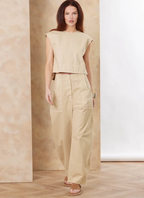 Vogue Patterns V2186 | Vogue Patterns Misses' Relaxed Crop Top and Slouchy Pants by Rachel Comey