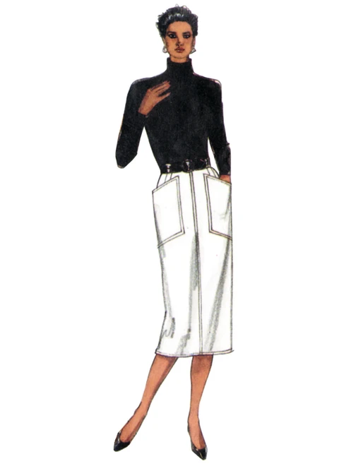 Vogue Patterns V2194 | Vogue Patterns 1980s Misses' Vintage Straight Skirts