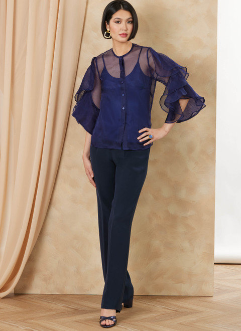 V2180 | Vogue Patterns Misses' Sheer Blouse And Camisole | Vogue