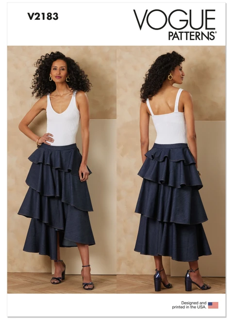 Vogue Patterns V2183 | Vogue Patterns Misses' Spiral Skirt | Front of Envelope