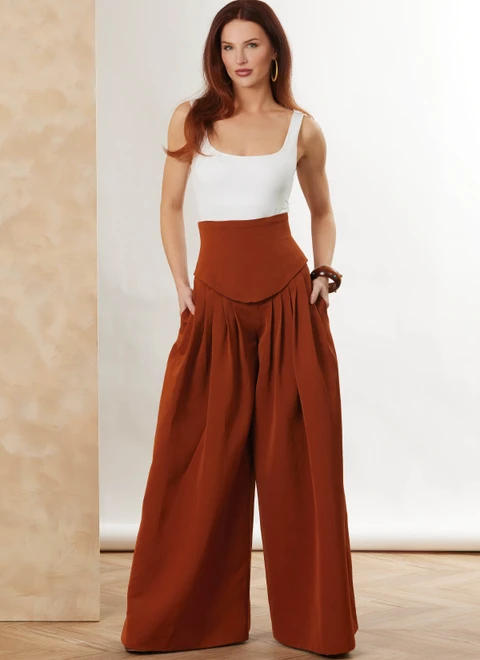Vogue Patterns V2185 | Vogue Patterns Misses' Basque Waist Pleated Pants