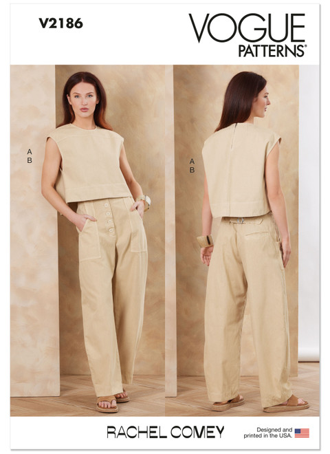 vogue レイニー V2186 | Vogue Patterns Misses' Relaxed Crop Top and Slouchy Pants