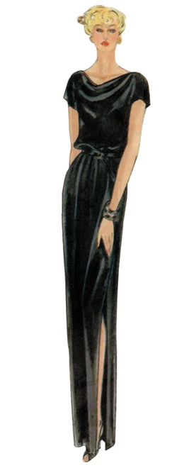 Vogue Patterns V2191 | Vogue Patterns 1980s Misses' Vintage Cowl Neck Dress and Belt by Diane Von Furstenberg