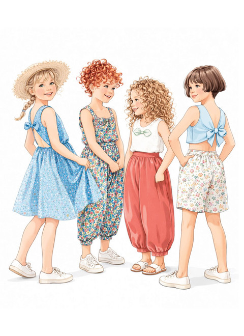 N6833 | New Look Sewing Pattern Children's Dress, Playsuit, Top