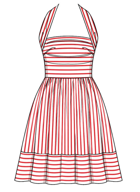McCall's M8677 | McCall's Sewing Pattern Misses' Ruched Halter Dress in Two Lengths