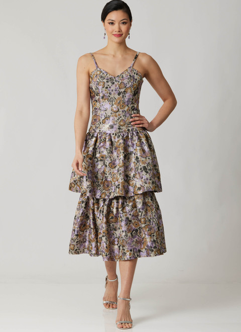 McCall's M8678 | McCall's Sewing Pattern Misses' and Miss Petite Dress with Detachable Tiered Skirt