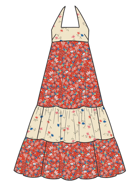 McCall's M8690 | McCall's Sewing Pattern Misses' Halter Dress in Two Lengths by Laura Ashley