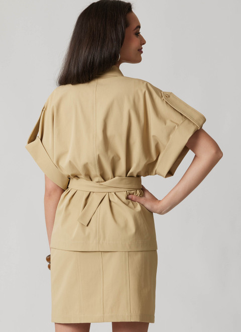 McCall's M8682 | McCall's Sewing Pattern Misses' Shirt with Belt and Wrap Skirt in Two Lengths