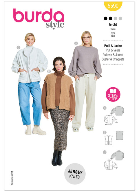 Burda Style BUR5590 | Burda Style Pattern 5590 Misses' Tops | Front of Envelope