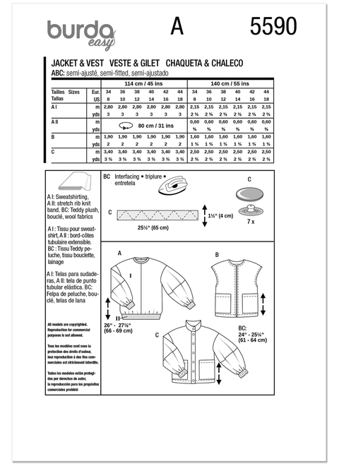 Burda Style BUR5590 | Burda Style Pattern 5590 Misses' Tops | Back of Envelope
