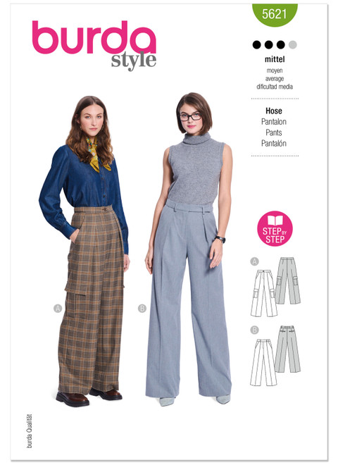 Burda Style BUR5621 | Burda Style Pattern 5621 Misses' Pants   | Front of Envelope