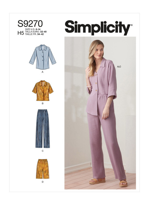 Simplicity S9270 | Misses' Tops & Pants In Two Lengths | Front of Envelope