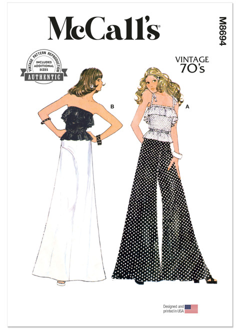 McCall's M8694 | McCall's Sewing Pattern Misses' Top, Pants and Skirt | Front of Envelope