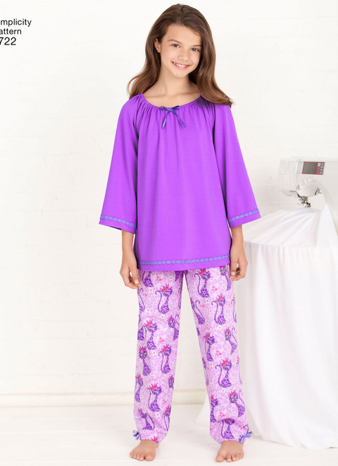 Simplicity S1722 | Learn-to-Sew Child's & Girls' Loungewear