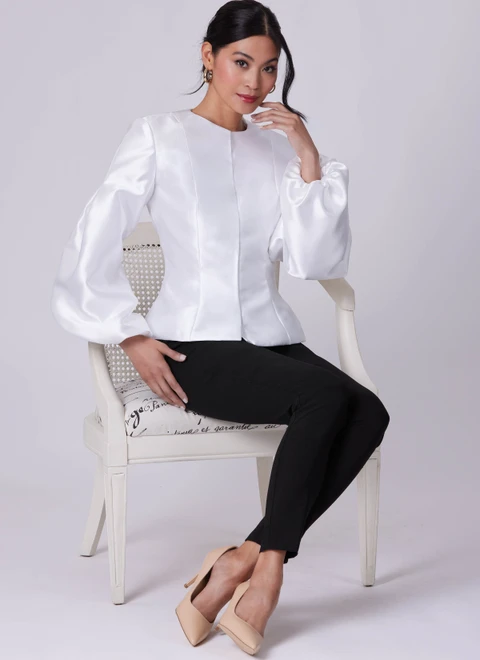 Simplicity S3272 | Simplicity Sewing Pattern Misses' & Women's Princess Seam Balloon Sleeve Top with Petite Lines