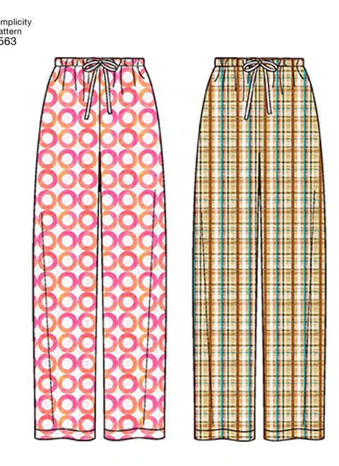 Simplicity S1563 | Misses', Men's & Teens' Lounge Wear
