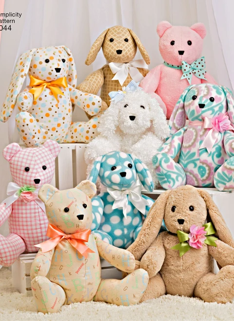 Simplicity S8044 | Two-Pattern Piece Stuffed Animals