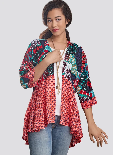 Simplicity S8172 | Misses' Fashion Kimonos with Length, Fabric and Trim Variations