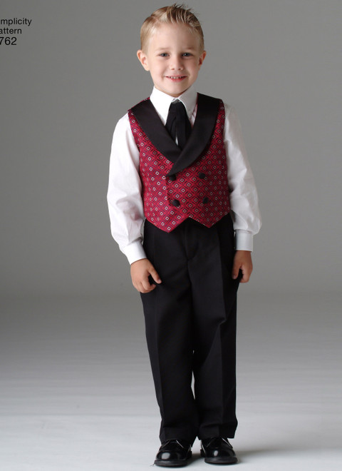 Simplicity S4762 | Boys' & Men's Vests and Ties