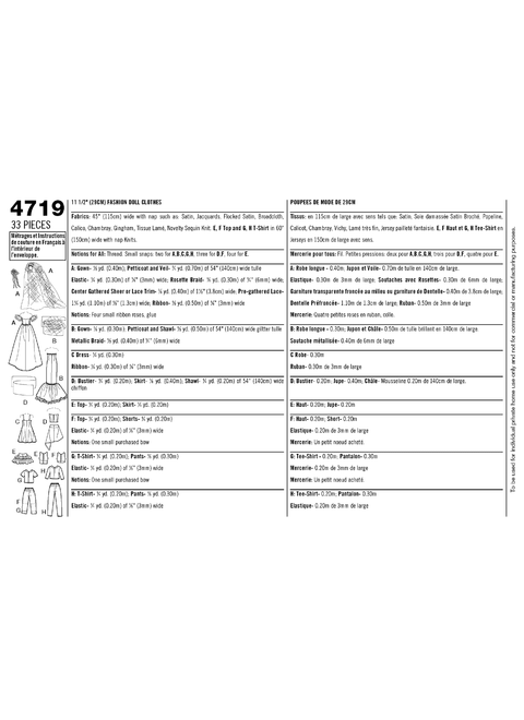 Simplicity 7073 Sewing for Dummies Doll Clothes Pattern 11 1/2 Inch doll  clothing FREE SHIPPING