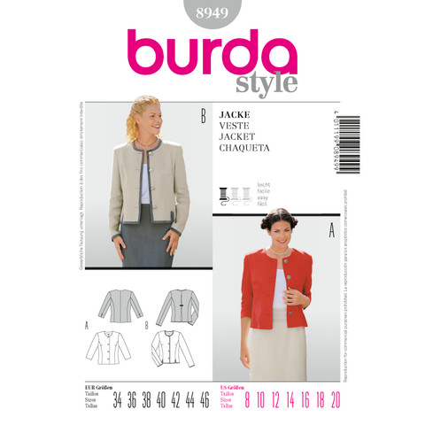 Burda Style BUR8949 | Jacket | Front of Envelope