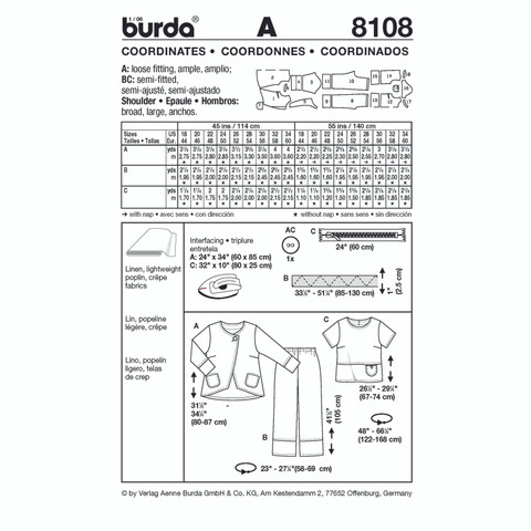 Burda Style BUR8108 | Coordinates | Back of Envelope