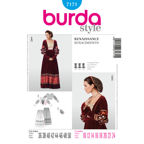 Burda Style BUR7171 | Renaissance | Front of Envelope