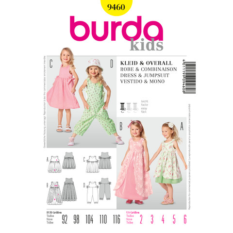 Burda Style BUR9460 | Dress & Jumpsuit | Front of Envelope