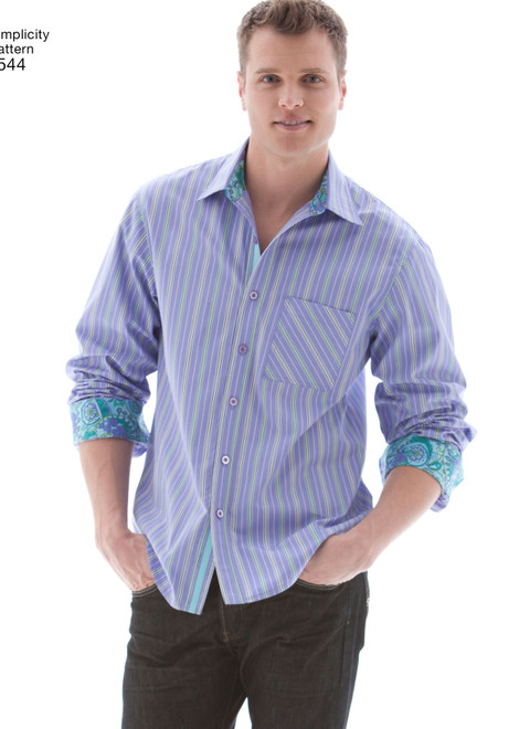 Simplicity S1544 | Men's Shirt with Fabric Variations