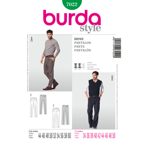 Burda Style BUR7022 | Pants | Front of Envelope