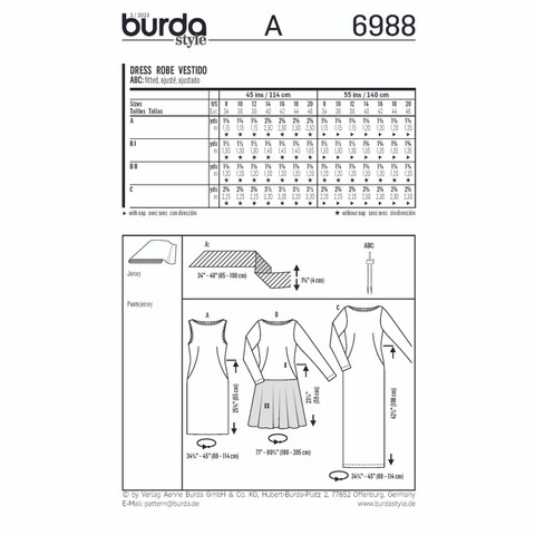 Burda Style BUR6988 | Dress | Back of Envelope