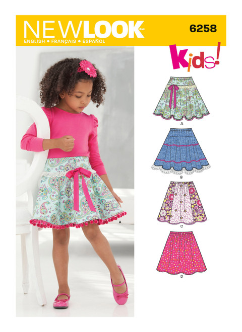 New Look N6258 | Child's & Girls' Circle Skirts | Front of Envelope